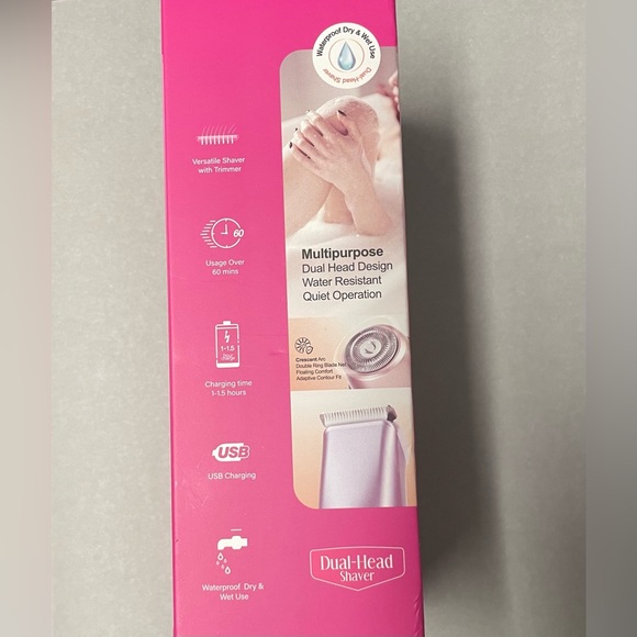2-in-1 Bikini Trimmer for Women, Dual Head Electric Razor, IPX7 Waterproof - Picture 10 of 11